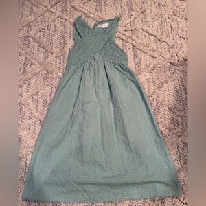 Zara Girls' Light Teal Cross-Back Summer Dress size 11-12